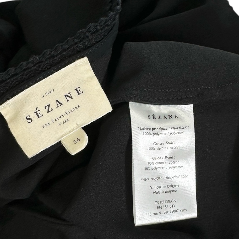 SÉZANE Tina Blouse, Black, FR34/US2 - Picture 8 of 8